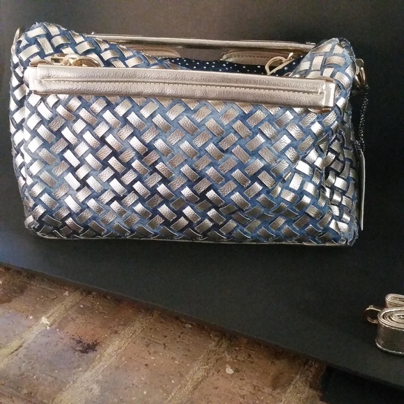 ☆Last One☆ Bling Denim/Gold Faux Lthr Bag NWT - Picture 6 of 7